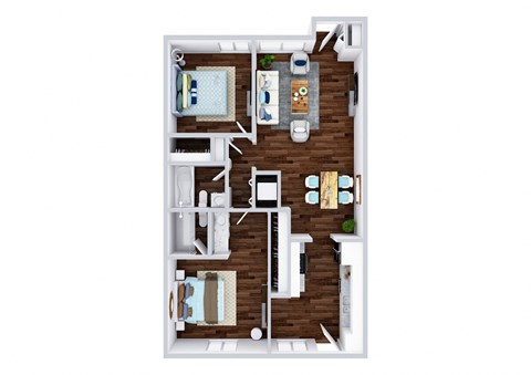 a floor plan of a house with a wooden floor